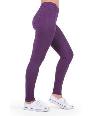 Memoi Microsuede Leggings - Purple