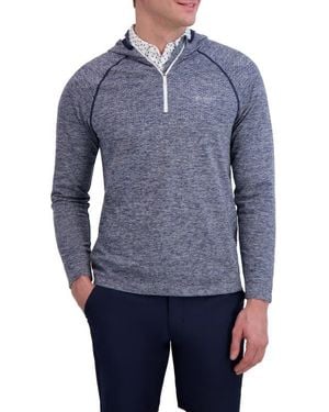 Ben Sherman Seamless Knit Golf Pullover Hoodie - Blue