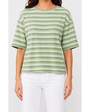 Velvet Heart Holbie Striped Loose Fit T-Shirt - Green
