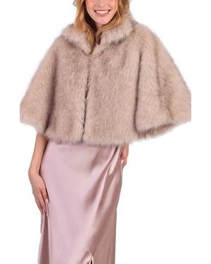 Saachi Faux Fur Capelet - Natural