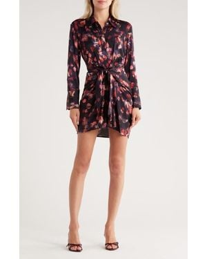 A.L.C. Mia Long Sleeve Silk Blend Dress - Red