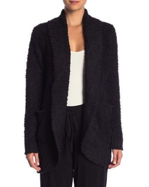 Honeydew Intimates Fuzzy Knit Open-Front Cardigan - Black