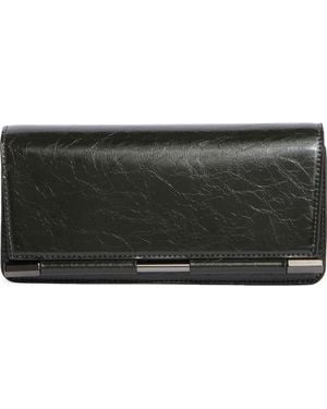 BCBGMAXAZRIA Bar Hardware Metallic Clutch - Gray