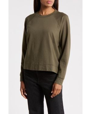 James Perse Cotton French Terry Relaxed Sweater - Green