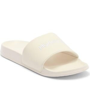 Hurley Wordmark Slide Sandal - White
