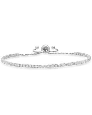 Queen Jewels Sterling Cz Slider Bracelet - White