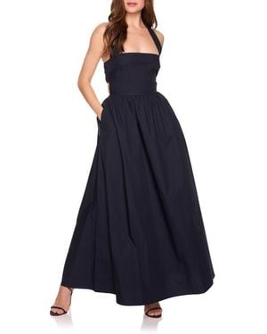 Susana Monaco Halter Neck Cotton Poplin Dress - Blue