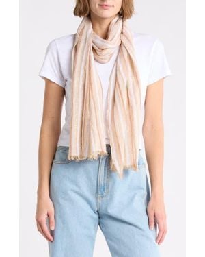 La Fiorentina Stripe Metallic Thread Scarf - Blue