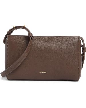 Vince Smyrna Pebbled Leather Wallet On A Strap - Brown
