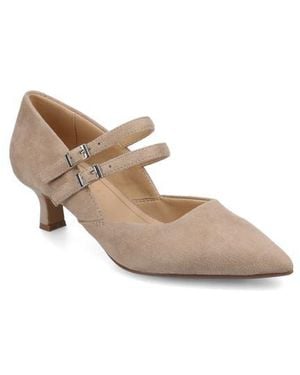 Journee Collection Carnation Kitten Heel Mary Jane Pump - Natural