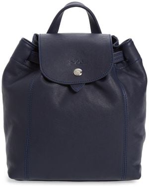 Longchamp Le Pliage Cuir Backpack - Blue