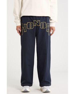Honor The Gift Puff Letter Woven Pants - Blue