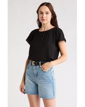 Nordstrom Rack Gathered Neck Top - Black