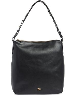 Sam Edelman Bay Chain Link Pebbled Leather Hobo Bag - Black
