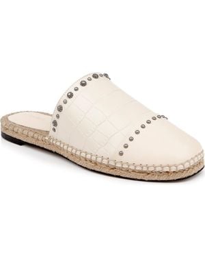 L'Agence Helenor Croc Embossed Mule - White