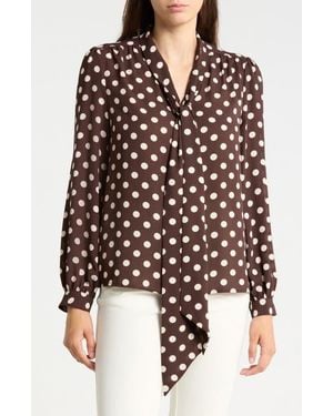 Gemma Jane Tie Neck Georgette Top - Black