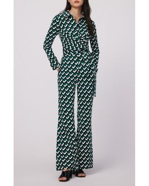 Diane von Furstenberg Michele Long Sleeve Jumpsuit - Green