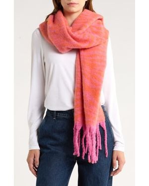 Steve Madden Lofty Zebra Print Scarf - Red