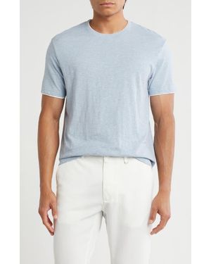 Denim and Flower Heathered Crewneck T-Shirt - Blue
