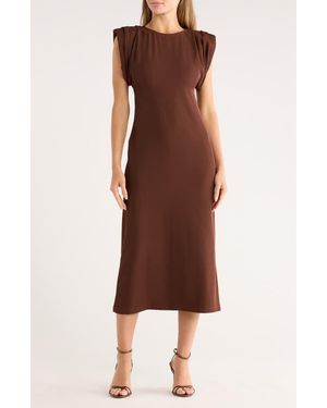 AREA STARS Jera Knit Midi Dress - Brown