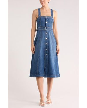 Jonathan Simkhai Alba Bustier Denim Midi Dress - Blue