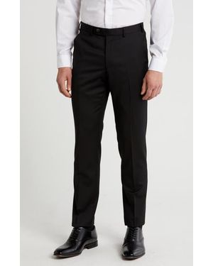 DIGEL Flat Front Virgin Wool Dress Pants - Black