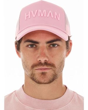HVMAN Logo Mesh Trucker Hat - Pink