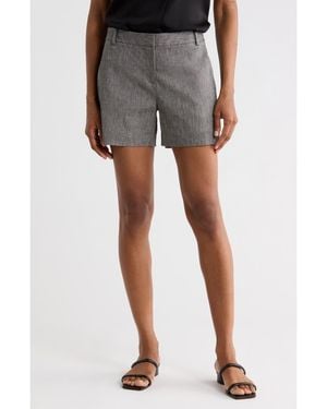 Theory Lynie Mélange Linen Blend Shorts - Gray