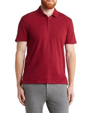 Vince Short Sleeve Slub Polo - Red