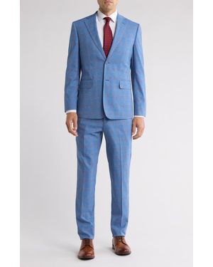 English Laundry Plaid Mélange Suit - Blue