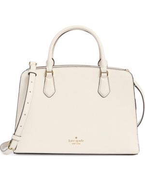 Kate Spade Addie Pebbled Leather Satchel Bag - Natural