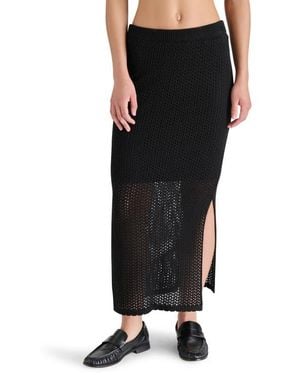 Steve Madden Open Stitched Midi Skirt - Black
