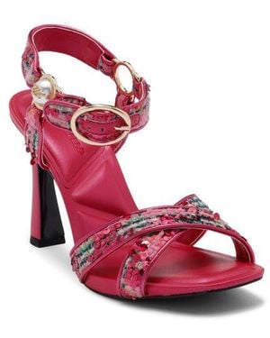 KARL LAGERFELD Daelin Ankle Strap Sandal - Red
