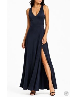 Love By Design Geneva V-Neck Sleeveless Maxi Dress - Blue