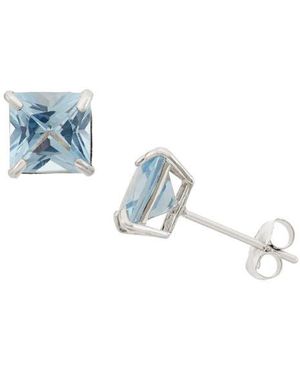 FZN Princess Cut Stud Earrings - Blue