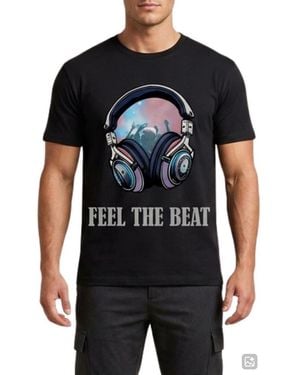 Bayyork Feel The Beat Graphic T-Shirt - Black