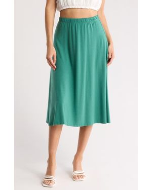 Go Couture Flared Midi Skirt - Green