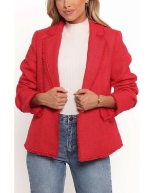 Petal & Pup Simona Tweed Blazer - Red