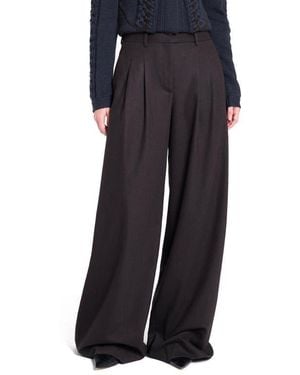 Twp Avery Stretch Wool Wide Leg Pants - Black