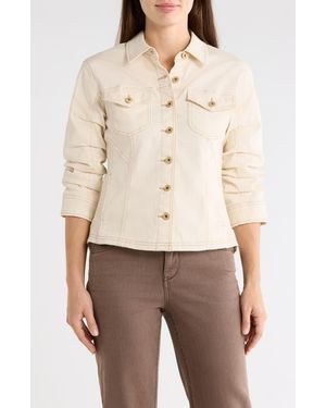 Democracy Cinch Sleeve Denim Jacket - Natural