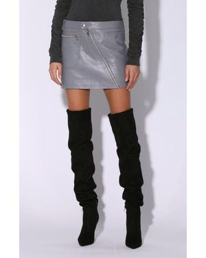 Walter Baker Gavriel High Waist Leather Skirt - Gray