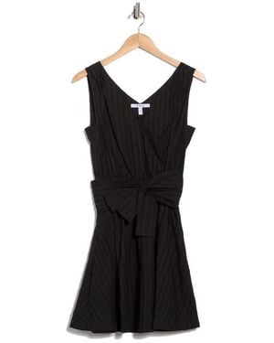 10 Crosby Derek Lam Abby Lace Trim Tie Waist Minidress - Black