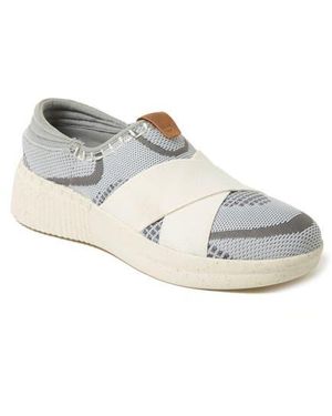 Dearfoams Livie Cross Strap Knit Slip-On Sneaker - White