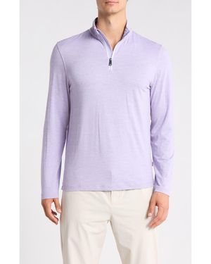 Bugatchi Quarter Zip Performance Pullover - Purple