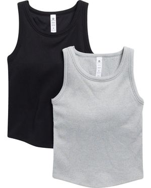 90 Degrees Pack Of 2 Seamless Rib Honey Tank - Gray