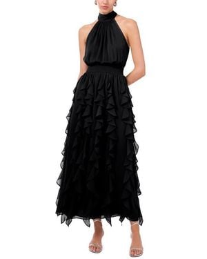 1.STATE Cascade Ruffle Chiffon Maxi Dress - Black