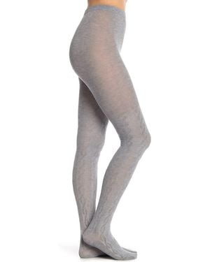 Hue Cable Sweater Tight - Gray