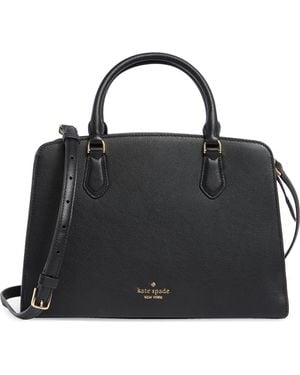 Kate Spade Addie Pebbled Leather Satchel Bag - Black
