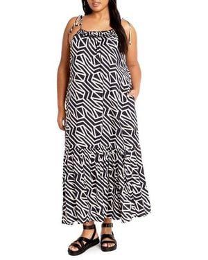 City Chic Erica Print Maxi Sundress - Multicolor