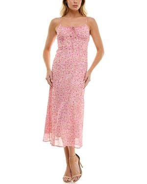 Socialite Bias Cut Midi Sundress - Pink